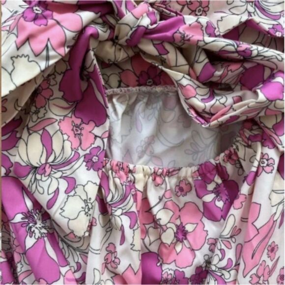 Women's Pink Floral Long Maxi Dress - Picture 10 of 10